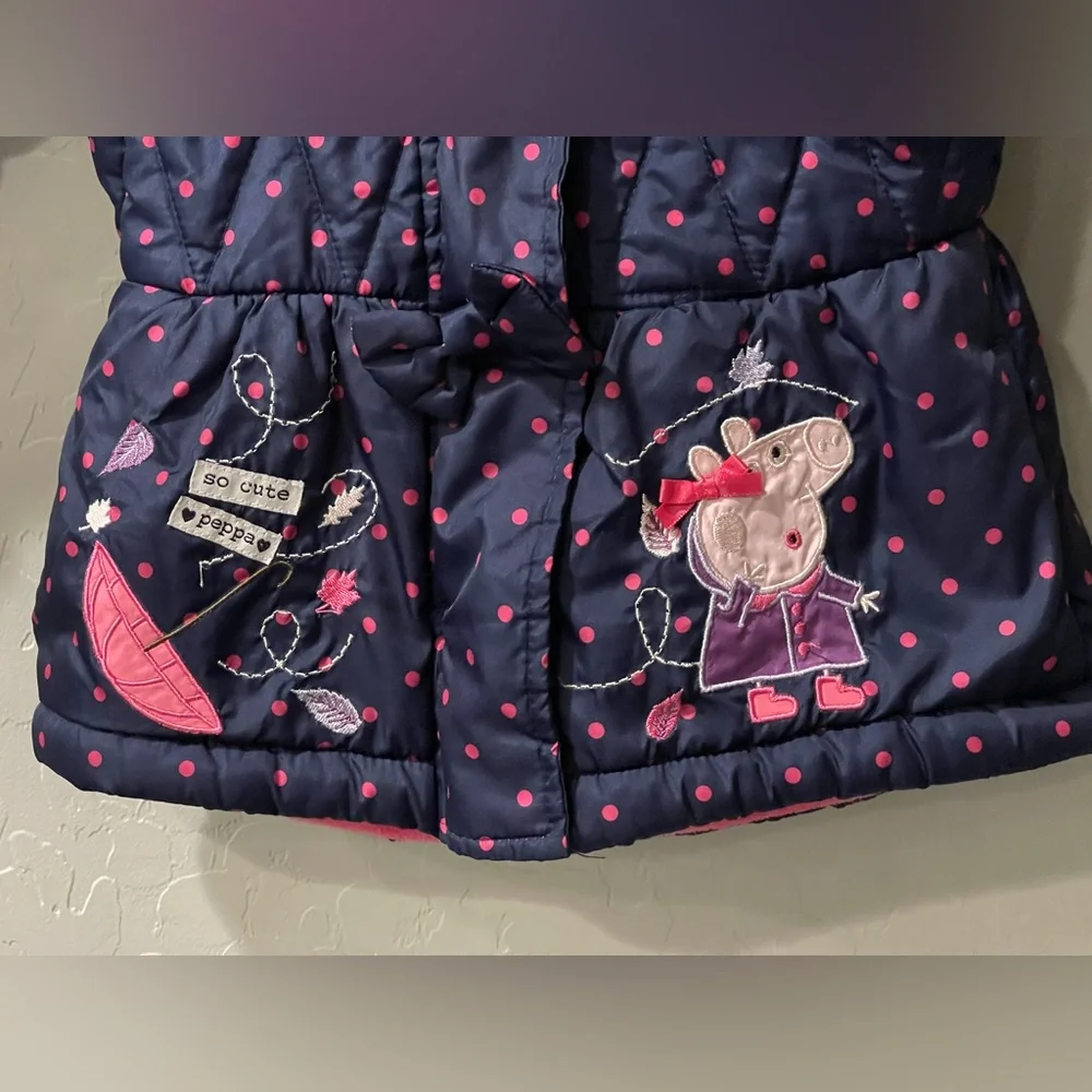 Vintage Y2K Peppa Pig Fleece Puffer Toddler Jacket 2T‎
